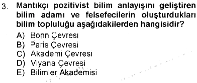 Felsefe 2012-2013 Tek Ders Sınavı - 3. soru