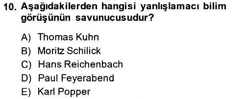 Felsefe 2013-2014 Tek Ders Sınavı - 10. soru