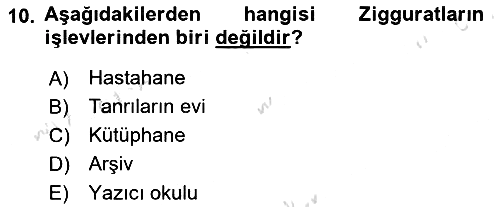 Genel Uygarlık Tarihi 2021-2022 Ara Sınav - 10. soru