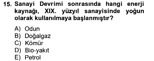 Genel Uygarlık Tarihi 2012-2013 Dönem Sonu Sınavı - 15. soru