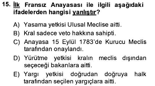Genel Uygarlık Tarihi 2013-2014 Dönem Sonu Sınavı - 15. soru