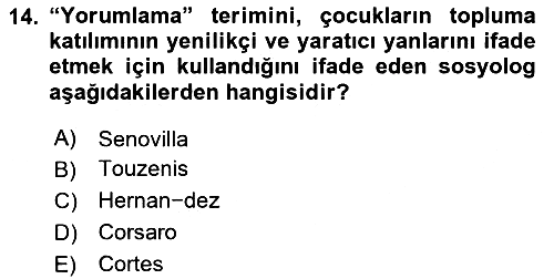 Göç Sosyolojisi 2023-2024 Dönem Sonu Sınavı - 14. soru