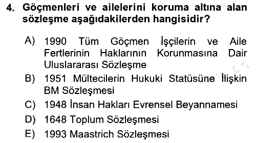 Göç Sosyolojisi 2024-2025 Yaz Okulu Sınavı - 4. soru