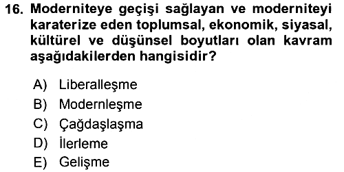 Hukuk Sosyolojisi 2016-2017 3 Ders Sınavı - 16. soru