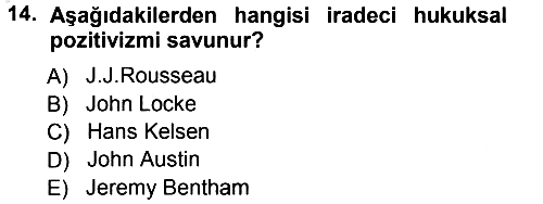 Hukuk Sosyolojisi 2012-2013 Ara Sınav - 14. soru