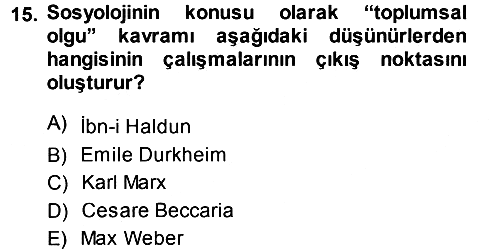 Hukuk Sosyolojisi 2013-2014 Ara Sınav - 15. soru