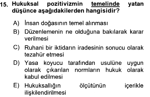 Hukuk Sosyolojisi 2015-2016 Ara Sınav - 15. soru