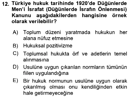 Hukuk Sosyolojisi 2016-2017 Ara Sınav - 12. soru