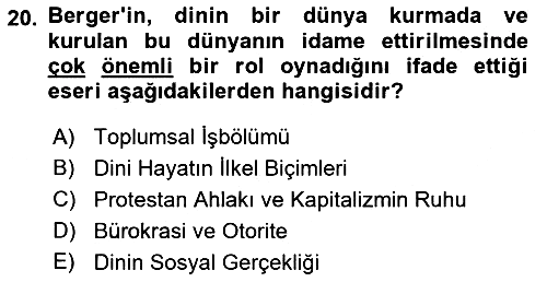 Hukuk Sosyolojisi 2018-2019 Ara Sınav - 20. soru
