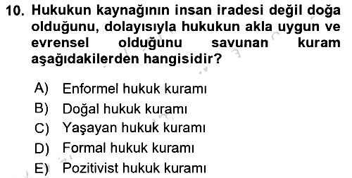 Hukuk Sosyolojisi 2024-2025 Ara Sınav - 10. soru