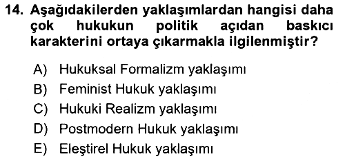 Hukuk Sosyolojisi 2024-2025 Ara Sınav - 14. soru