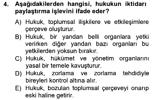 Hukuk Sosyolojisi 2012-2013 Dönem Sonu Sınavı - 4. soru