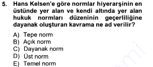 Hukuk Sosyolojisi 2012-2013 Dönem Sonu Sınavı - 5. soru