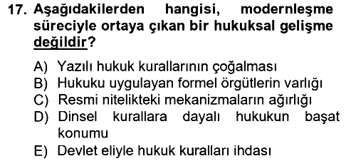Hukuk Sosyolojisi 2012-2013 Dönem Sonu Sınavı - 17. soru
