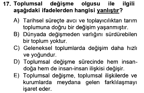 Hukuk Sosyolojisi 2013-2014 Dönem Sonu Sınavı - 17. soru