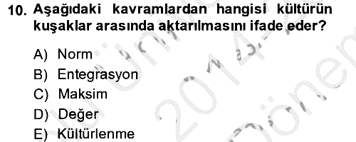 Hukuk Sosyolojisi 2014-2015 Dönem Sonu Sınavı - 10. soru