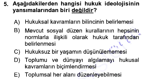 Hukuk Sosyolojisi 2015-2016 Dönem Sonu Sınavı - 5. soru
