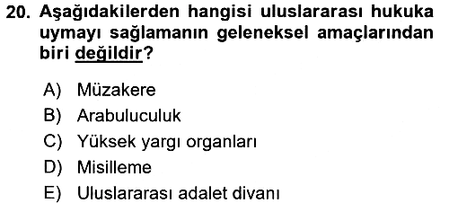 Hukuk Sosyolojisi 2016-2017 Dönem Sonu Sınavı - 20. soru