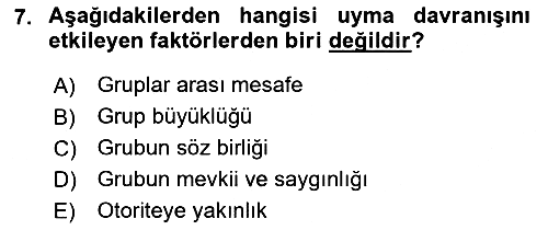Hukuk Sosyolojisi 2018-2019 Dönem Sonu Sınavı - 7. soru