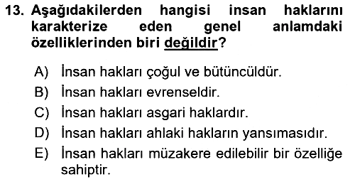 Hukuk Sosyolojisi 2023-2024 Dönem Sonu Sınavı - 13. soru