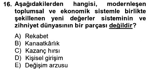 Hukuk Sosyolojisi 2014-2015 Tek Ders Sınavı - 16. soru