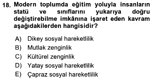 Hukuk Sosyolojisi 2020-2021 Yaz Okulu Sınavı - 18. soru