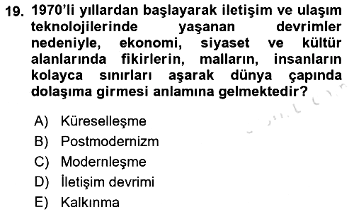 Hukuk Sosyolojisi 2021-2022 Yaz Okulu Sınavı - 19. soru