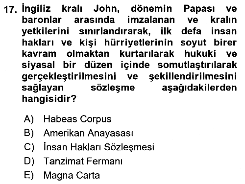 Hukuk Sosyolojisi 2022-2023 Yaz Okulu Sınavı - 17. soru
