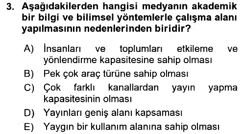 İletişim Sosyolojisi 2017-2018 3 Ders Sınavı - 3. soru