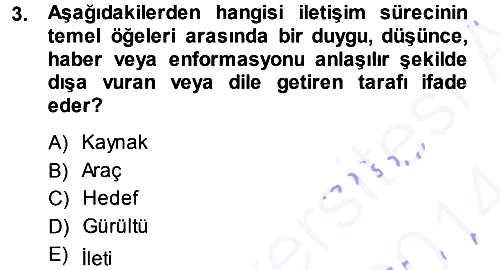İletişim Sosyolojisi 2013-2014 Ara Sınav - 3. soru