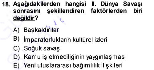 İletişim Sosyolojisi 2013-2014 Ara Sınav - 18. soru