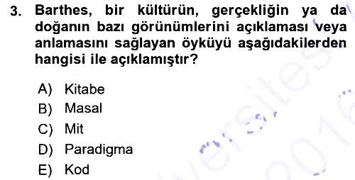 İletişim Sosyolojisi 2015-2016 Ara Sınav - 3. soru