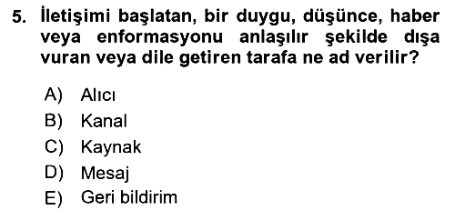 İletişim Sosyolojisi 2022-2023 Ara Sınav - 5. soru