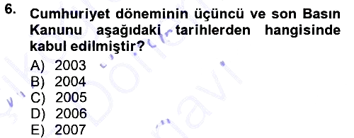 İletişim Sosyolojisi 2012-2013 Dönem Sonu Sınavı - 6. soru