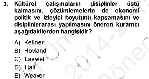 İletişim Sosyolojisi 2014-2015 Dönem Sonu Sınavı - 3. soru