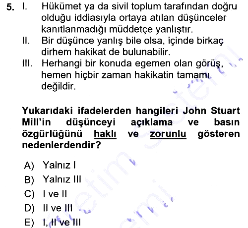 İletişim Sosyolojisi 2015-2016 Dönem Sonu Sınavı - 5. soru