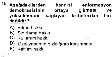 İletişim Sosyolojisi 2012-2013 Tek Ders Sınavı - 16. soru