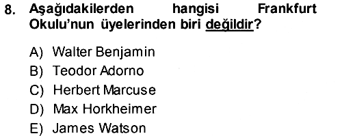 İletişim Sosyolojisi 2013-2014 Tek Ders Sınavı - 8. soru