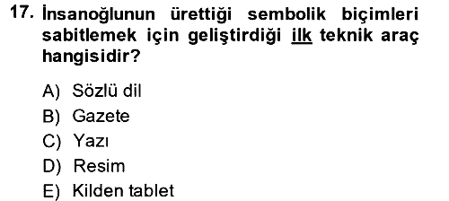 İletişim Sosyolojisi 2013-2014 Tek Ders Sınavı - 17. soru