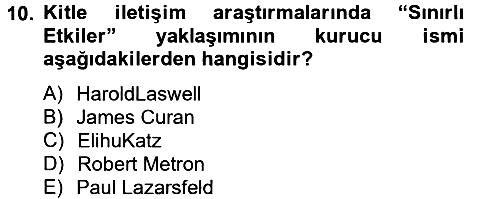 İnsan ve Toplum 2012-2013 Ara Sınav - 10. soru
