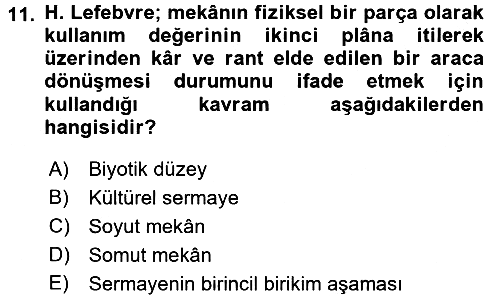 İnsan ve Toplum 2015-2016 Ara Sınav - 11. soru