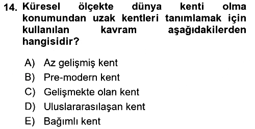 İnsan ve Toplum 2016-2017 Ara Sınav - 14. soru