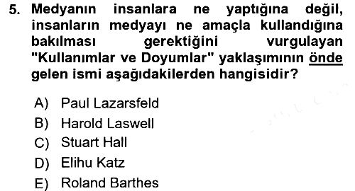 İnsan ve Toplum 2018-2019 Ara Sınav - 5. soru