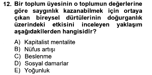 İnsan ve Toplum 2012-2013 Dönem Sonu Sınavı - 12. soru