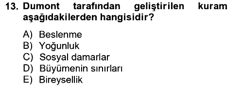 İnsan ve Toplum 2013-2014 Dönem Sonu Sınavı - 13. soru