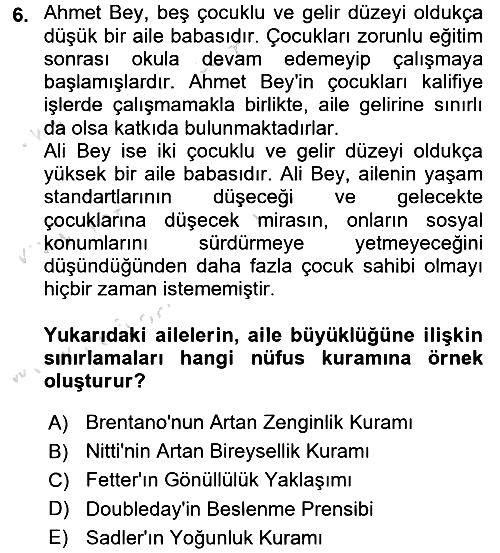 İnsan ve Toplum 2016-2017 Dönem Sonu Sınavı - 6. soru