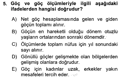İnsan ve Toplum 2024-2025 Dönem Sonu Sınavı - 5. soru