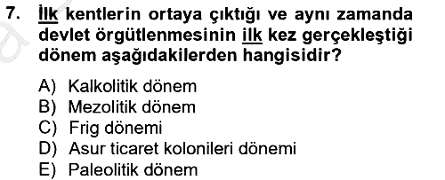 Kent Sosyolojisi 2012-2013 Ara Sınav - 7. soru