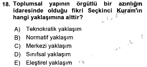 Kent Sosyolojisi 2016-2017 Ara Sınav - 18. soru