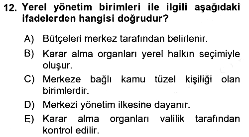 Kent Sosyolojisi 2018-2019 Ara Sınav - 12. soru